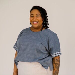 Pamut Apparel XL Four Way Hanna Top - Check/Stripe